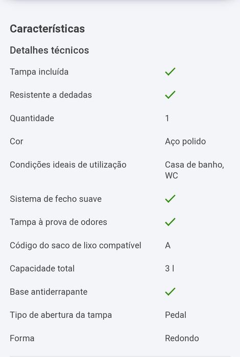 Balde de inox 3 Litros antidedadas