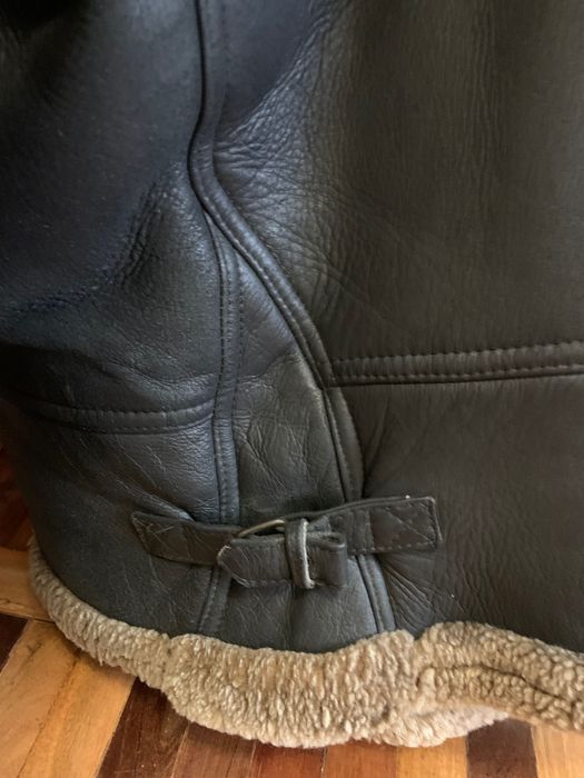 Вінтажна шкіряна дублянка куртка авіатор