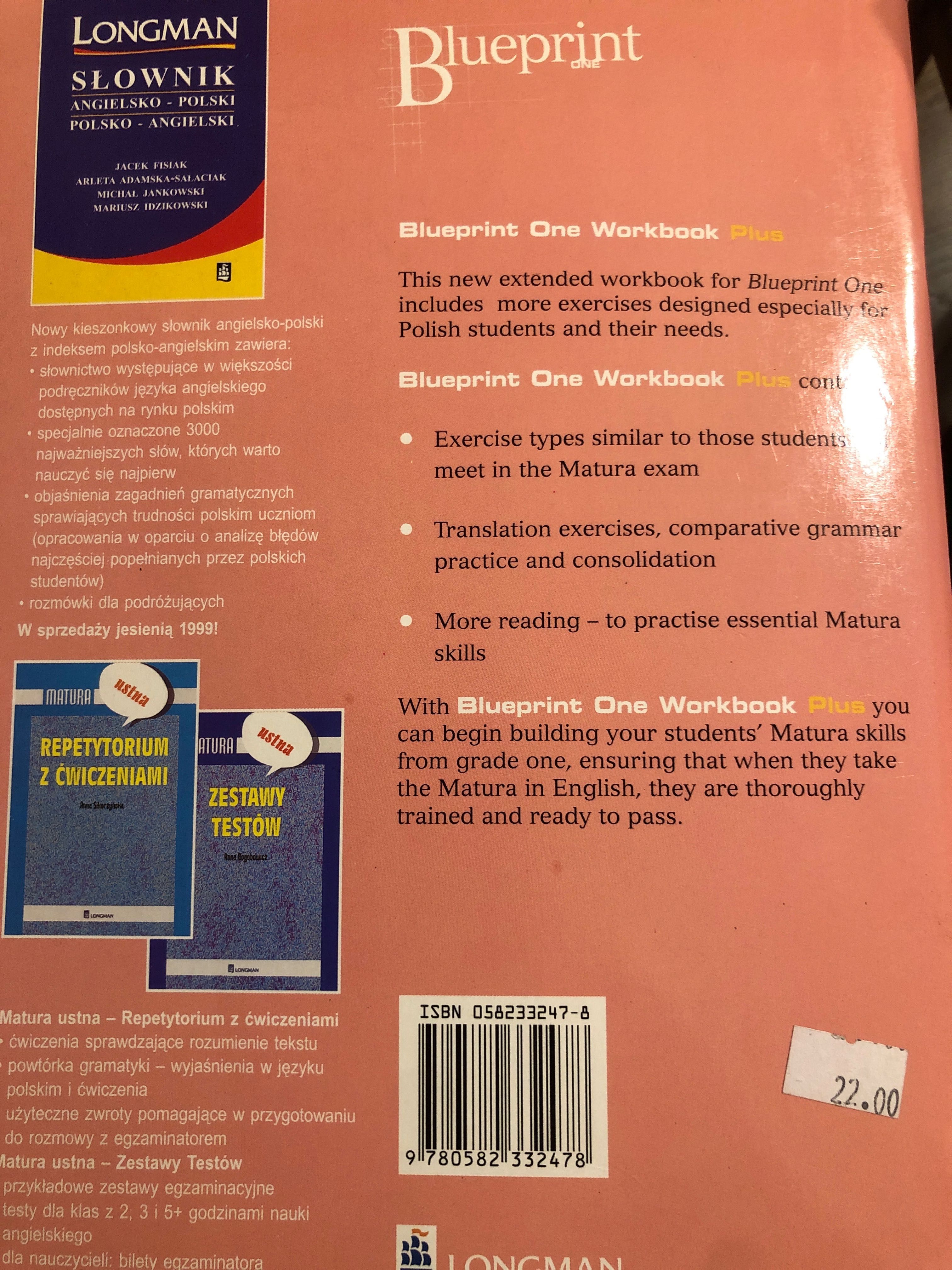 Blueprint One Workbook Plus. Including Matura Builder