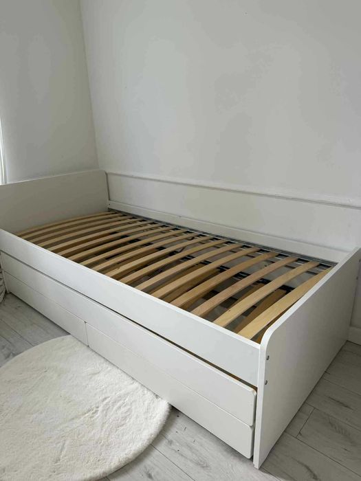 IKEA SLAKT łóżko 90x200 rozsuwane z szufladami