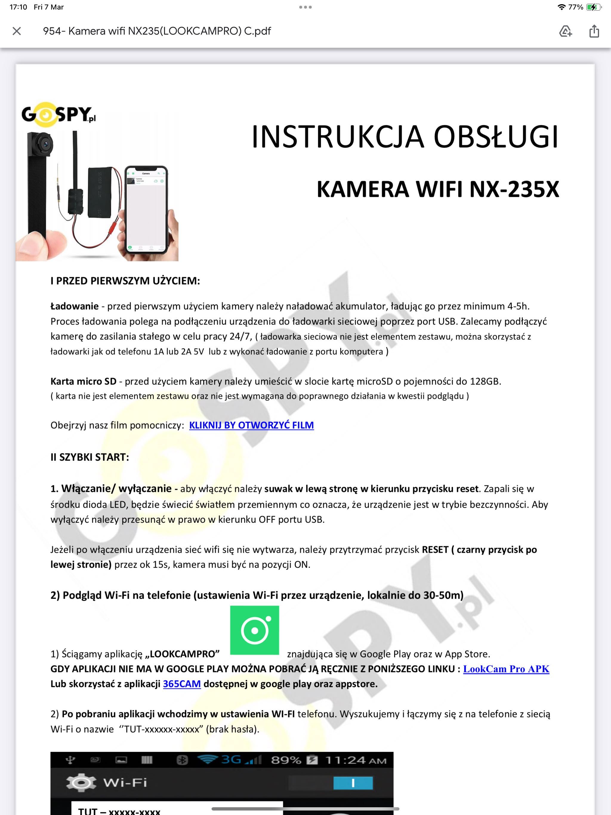 Kamera WIFI NX-235X