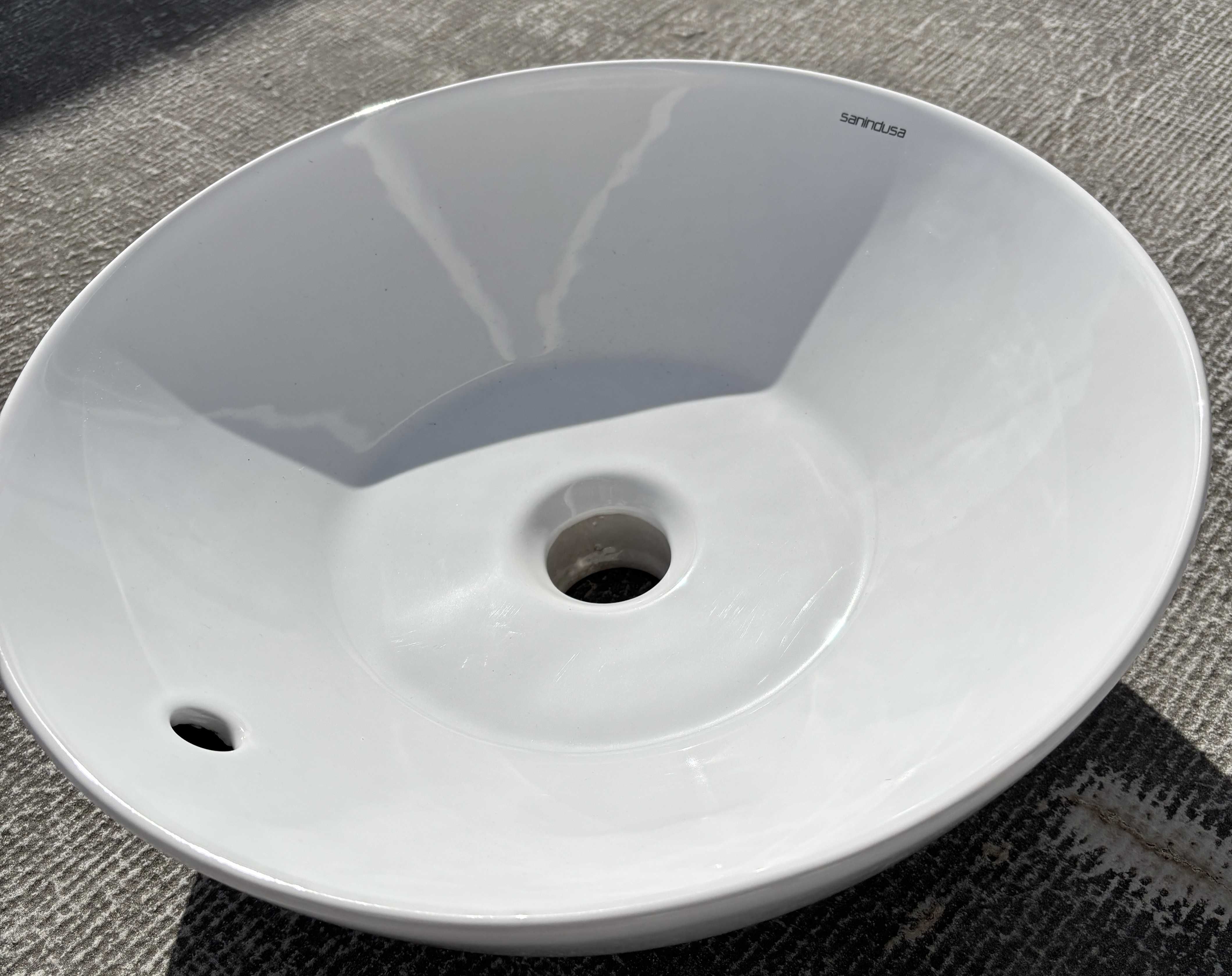 Lavatorio de Pousar Redondo Cerâmico SANINDUSA Sanlife D38 – Novo