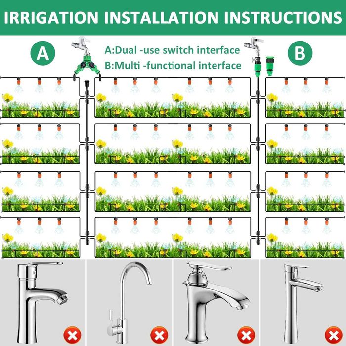 281 Częściowy System Nawadniania Kropelkowego Szklarnia Ogród 45M+15M
