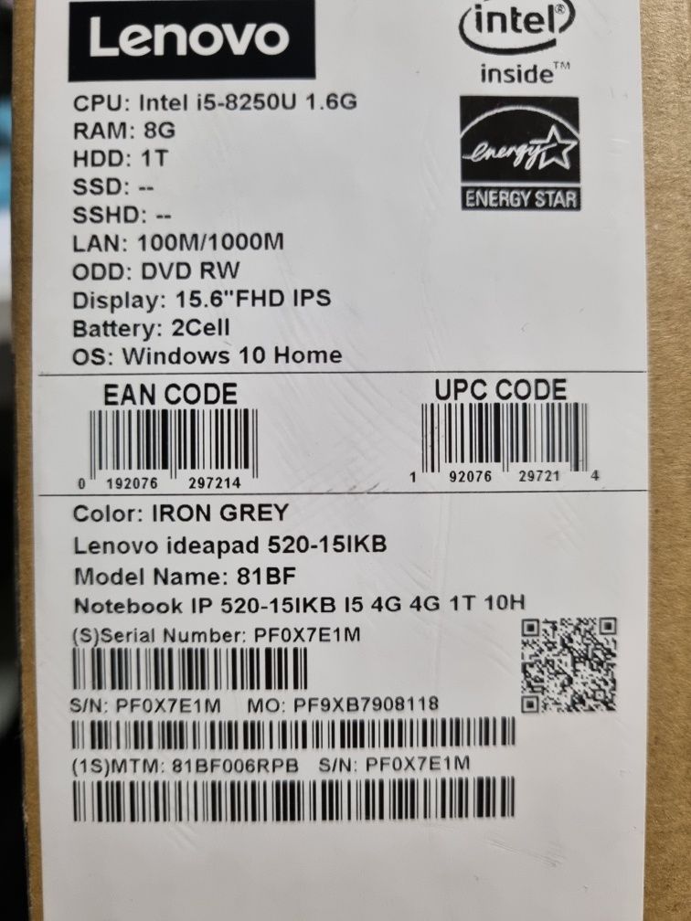 Laptop Lenovo IdeaPad 520-15IKB