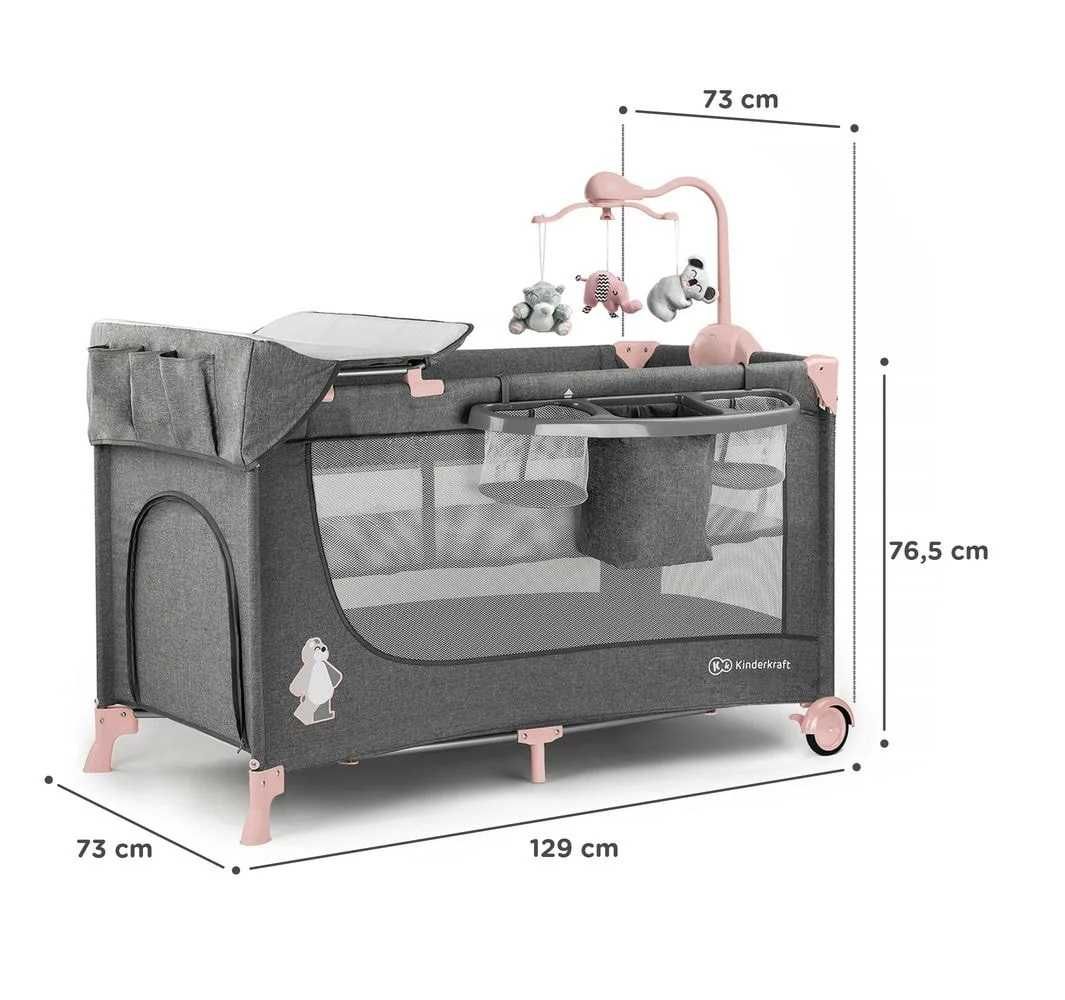 KinderKraft Łóżeczko Turystyczne Joy z Akcesoriami