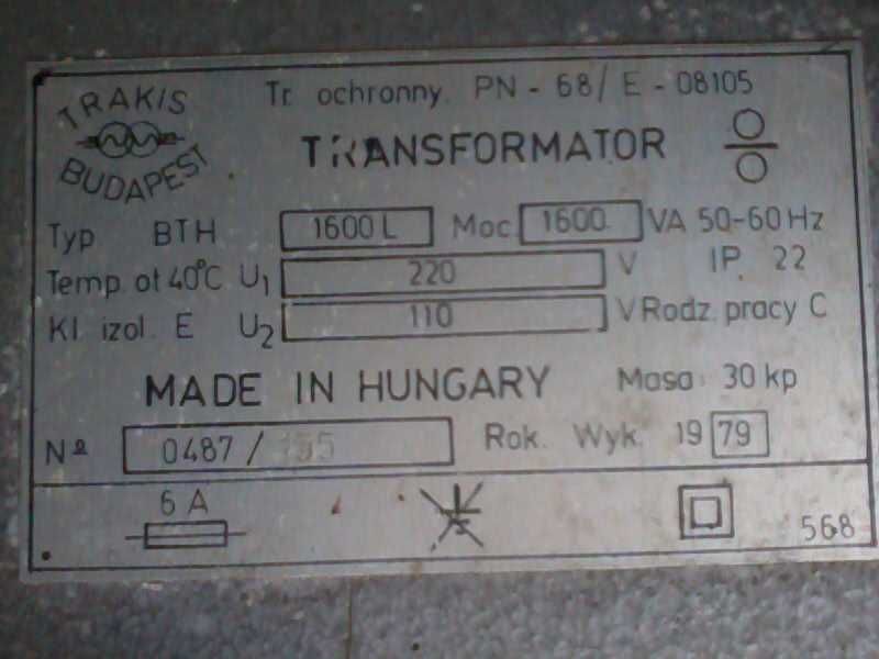 Transformator separacyjny BHP 230/110V. i 230/24Vdo  elektronarzędzia