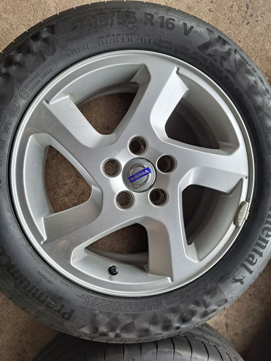 Koła komplet - alufelgi 5x108 Volvo 16" + opony letnie Continental