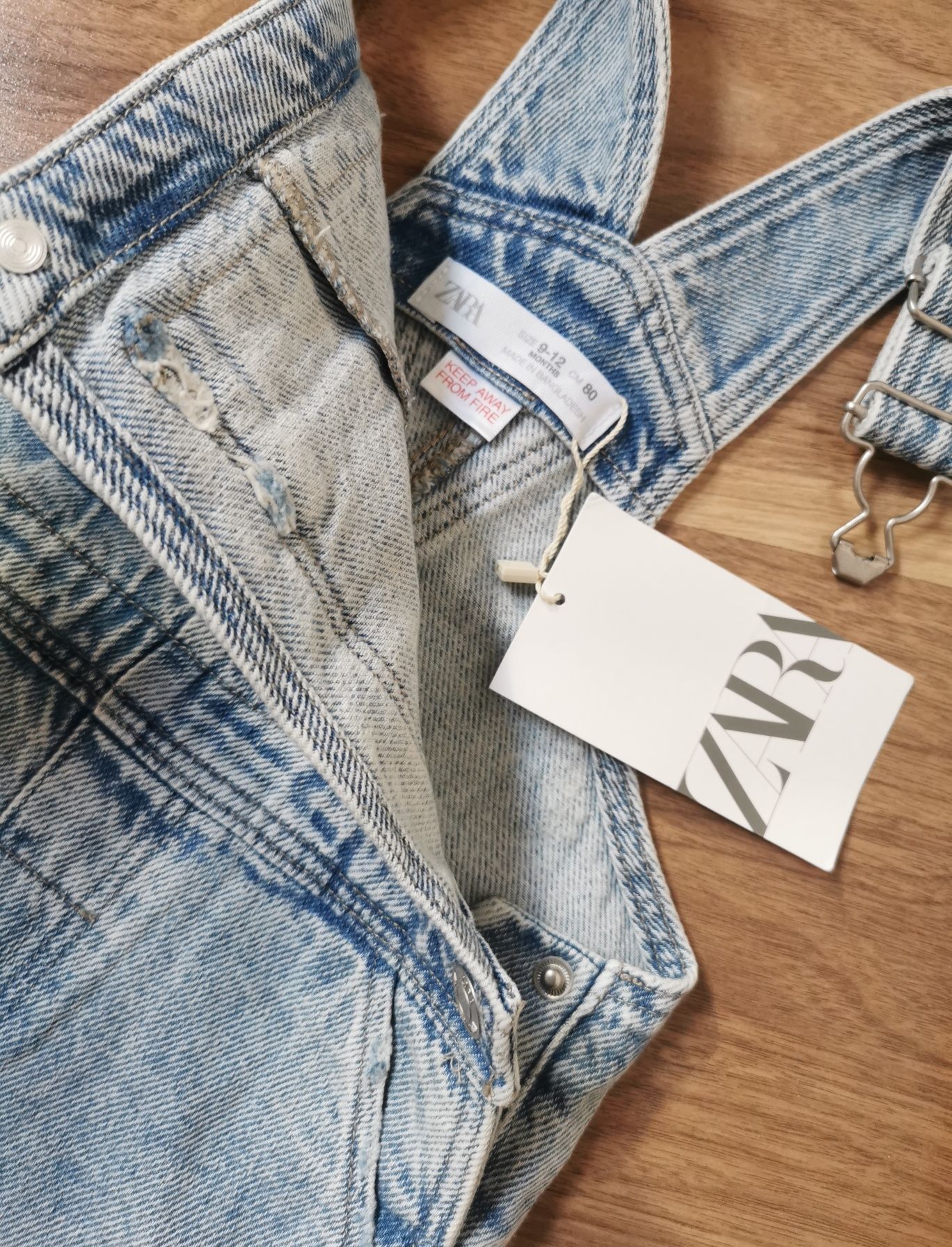 Zara spodenki ogrodniczki jeansowe roz. 80