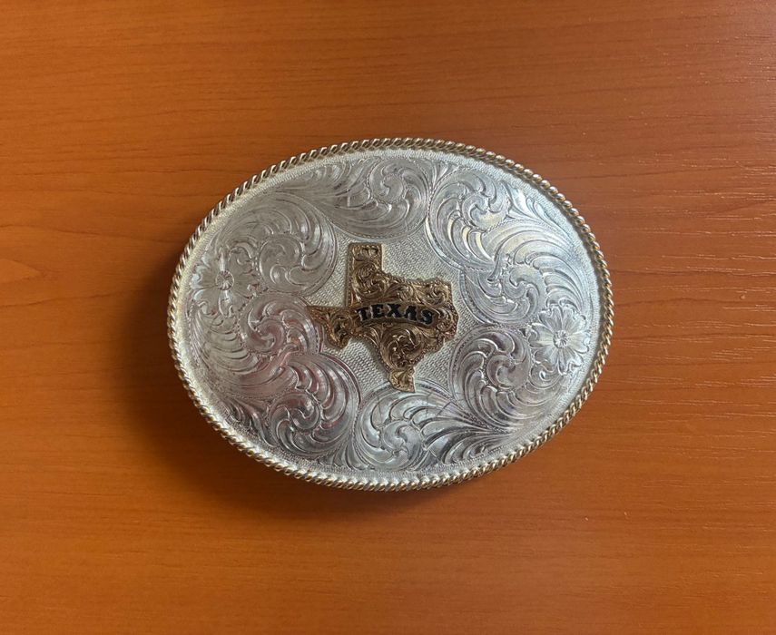 Klamra do paska MONTANA SILVERSMITHS western srebro + złoto