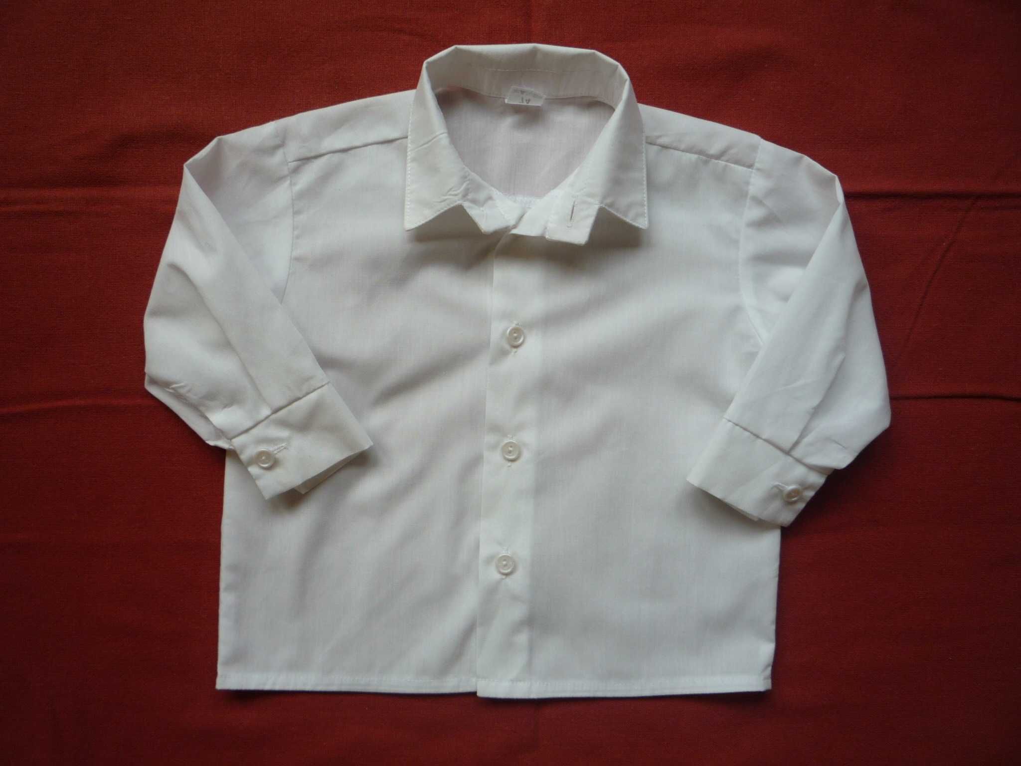 Komplet roz 74 Sweterek Kremowy Spodnie Biała Koszula Chrzest J Nowe