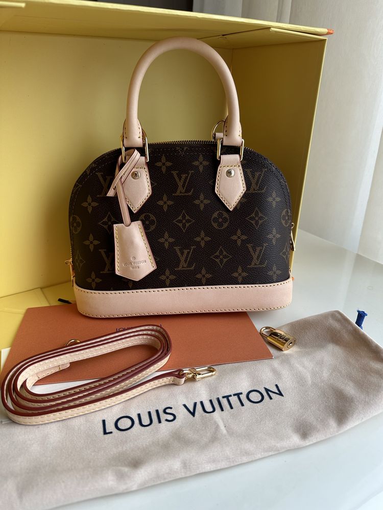 Torebka damska kuferek Louis Vuitton Alma Tote skórzana skóra monogram