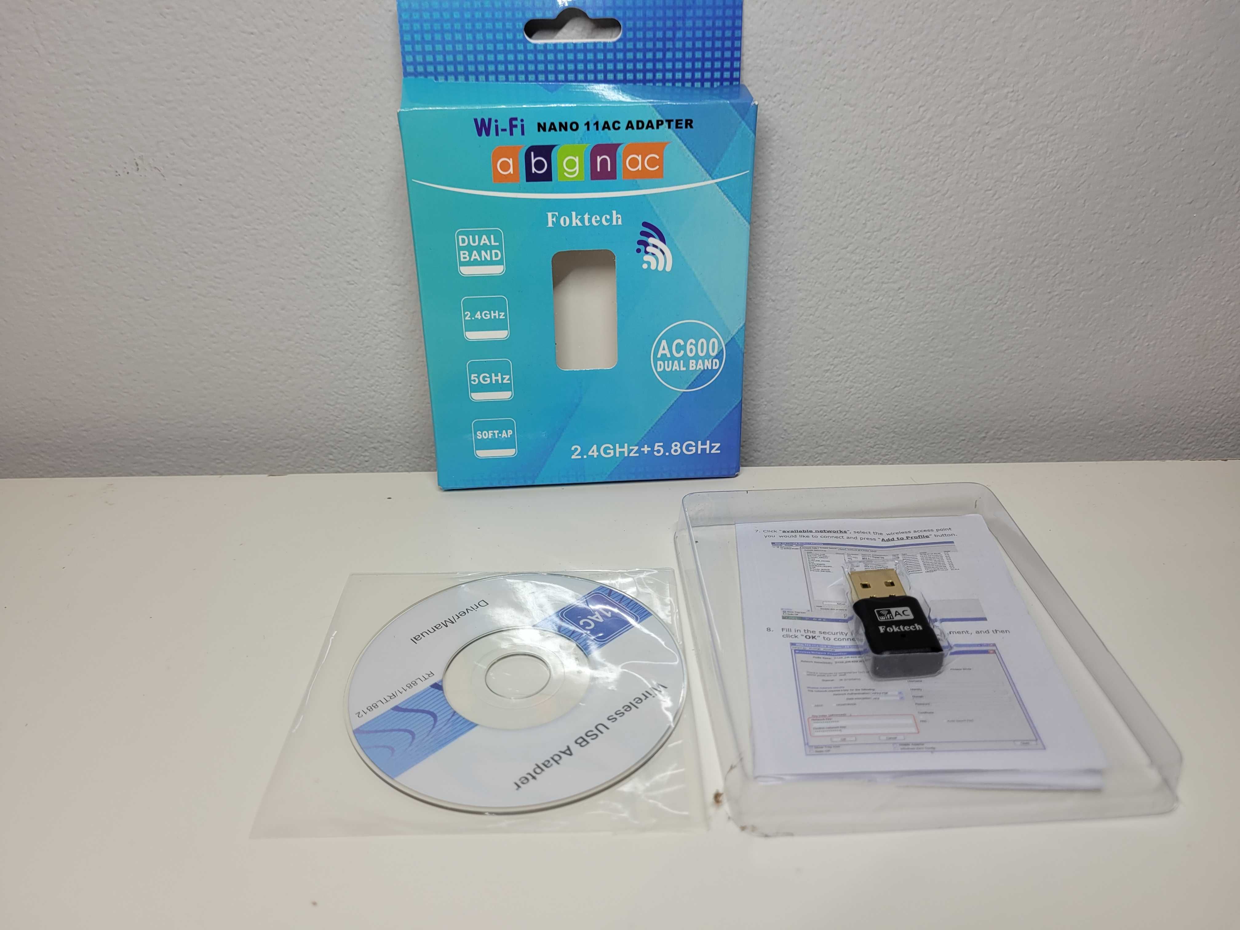 Karta sieciowa WLAN AC600 Dual Band 2.4 G/5 G Wireless Network USB WiF