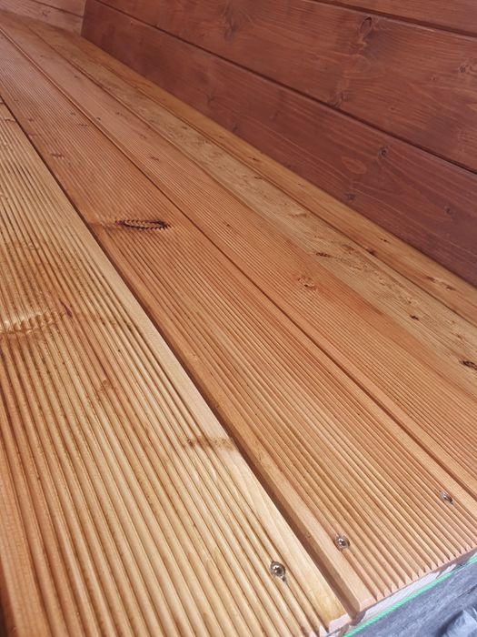Deska tarasowa 14.5x2.8 kompozytowa ryflowana na Twój taras modrzewiow