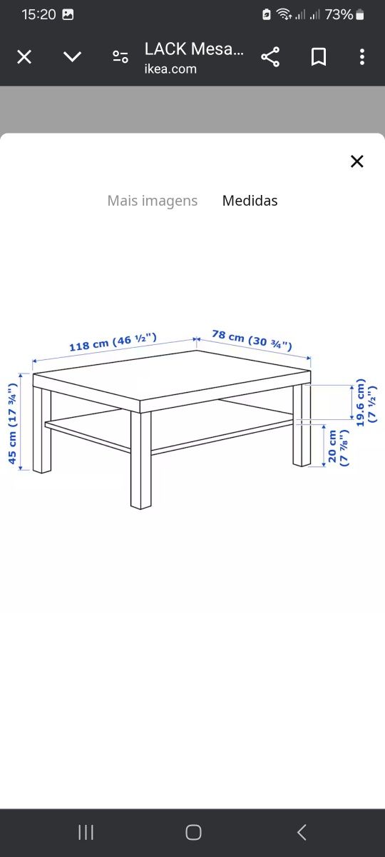 Mesa centro Lack ótimo estado