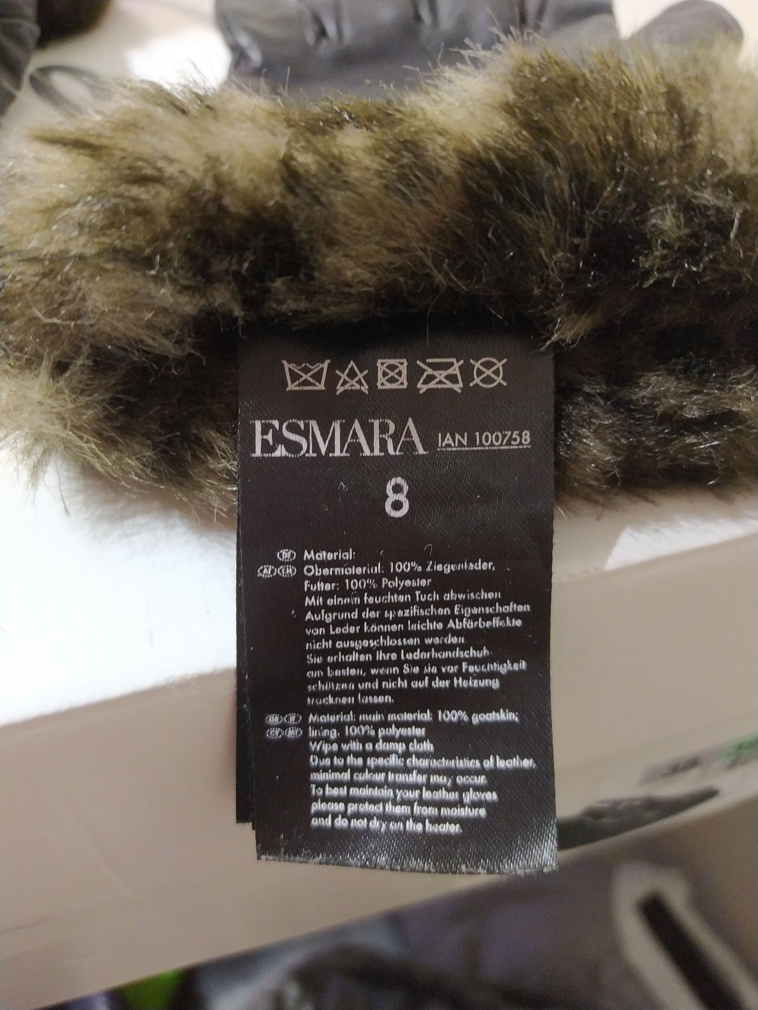 Esmara damskie rękawiczki 8 koźla skóra czarne