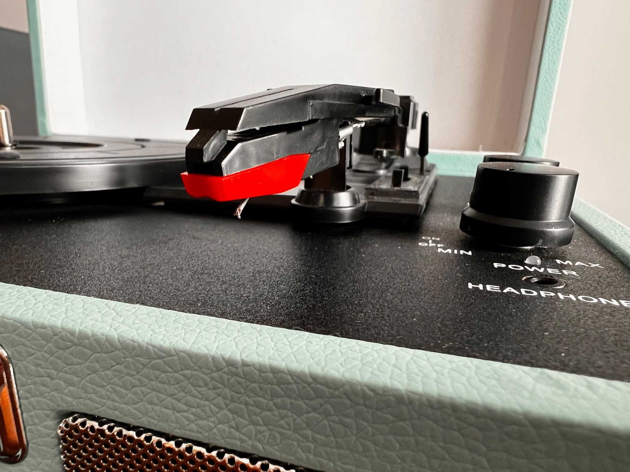 Gramofon Lenco TT-11BU – turkusowy, Bluetooth, głośniki, walizka