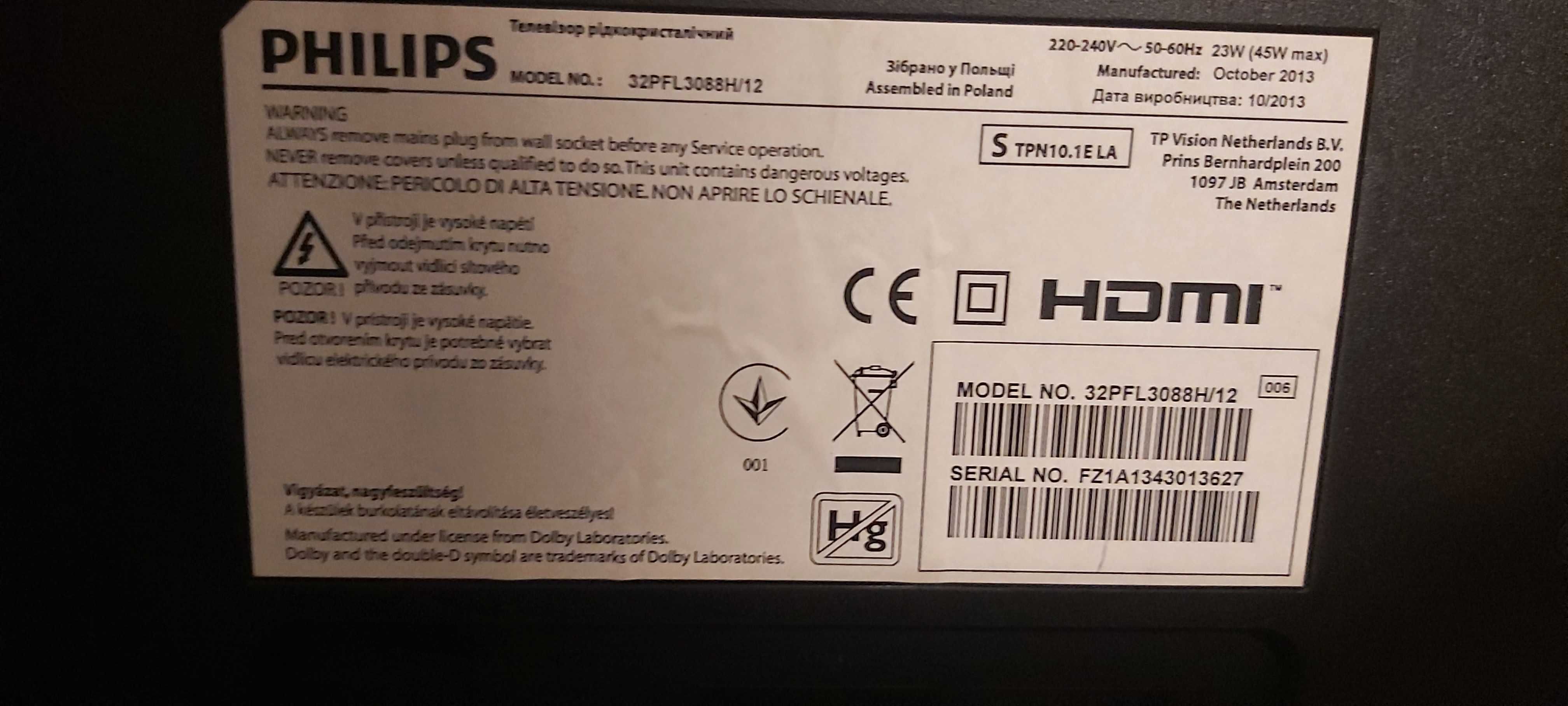 Stopka od tv Philips 32PFL3088H /12