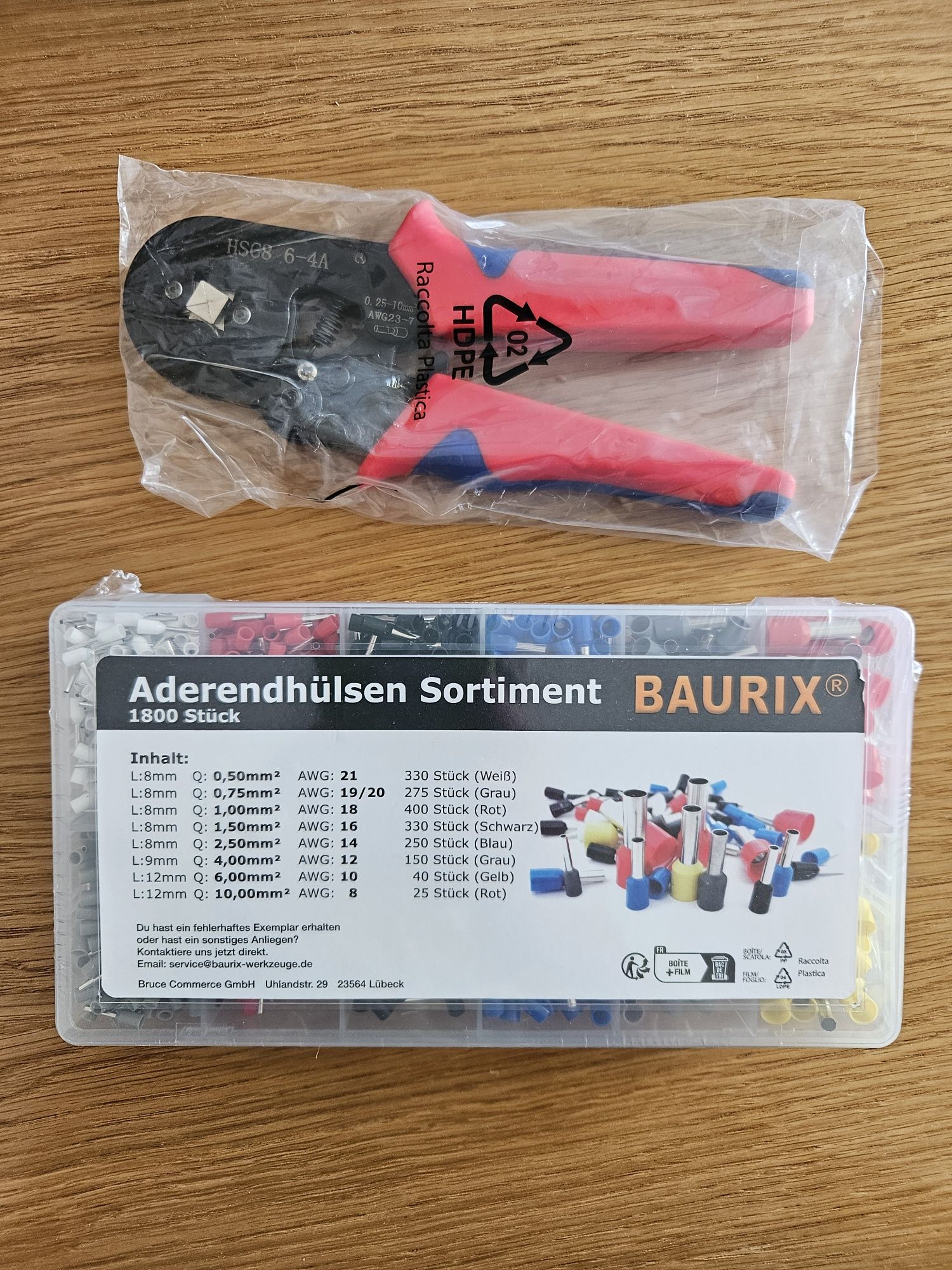 Zestaw zaciskarka + 1800 tulejek izolowanych