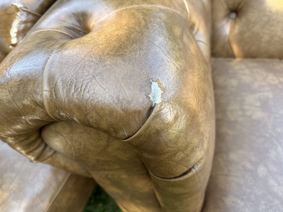 Zestaw dwóch kanap Chesterfield chesterfieldy brązowe 200 cm