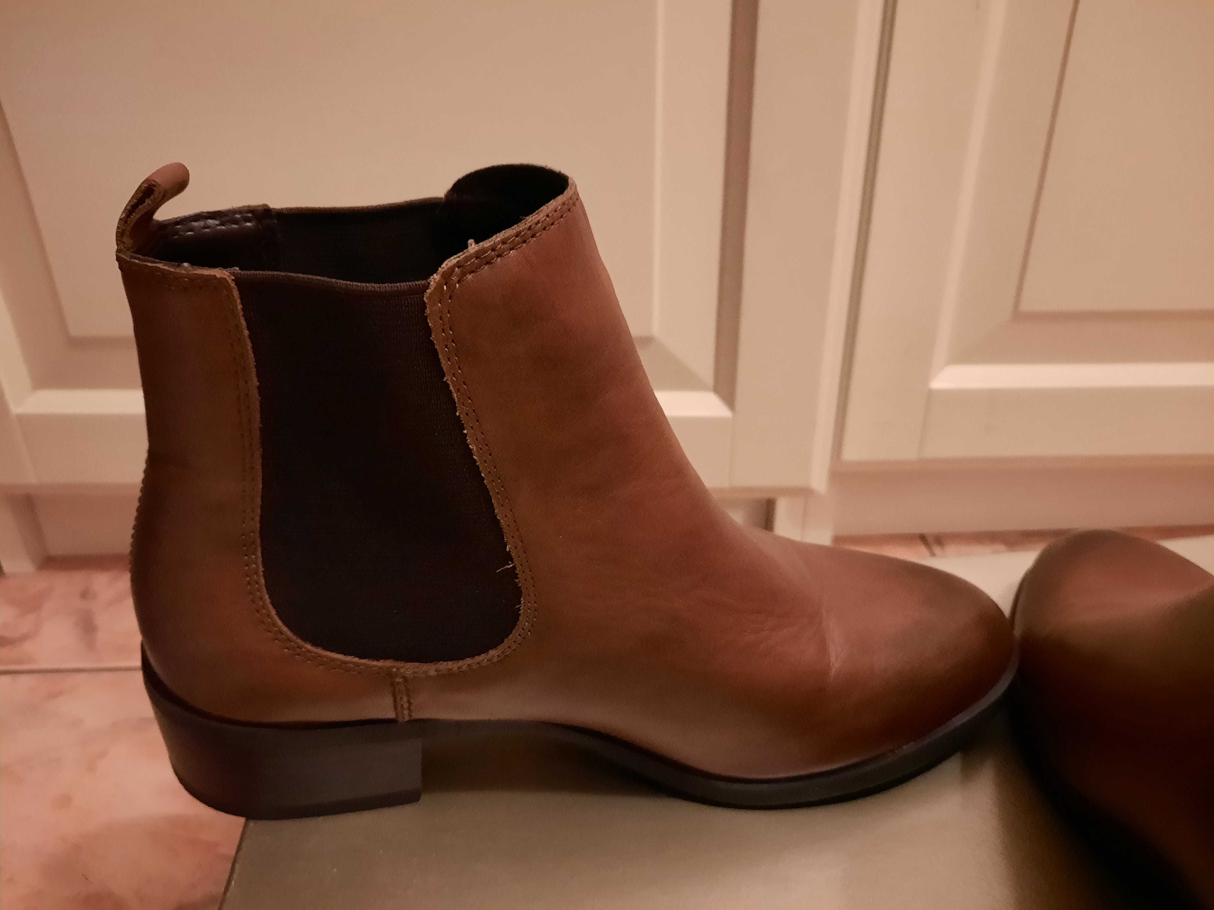 Buty skórzane/skóra/sztyblety/botki/tęgość G/rozmiar 4/37