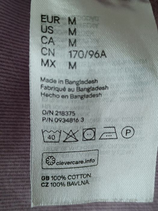 Bawełniana koszula jeansowa oversaiz M liliowa H&M