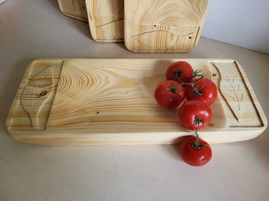 Korytko rzeźbione z drewna tace do cateringu tace na mięso sery 25x50