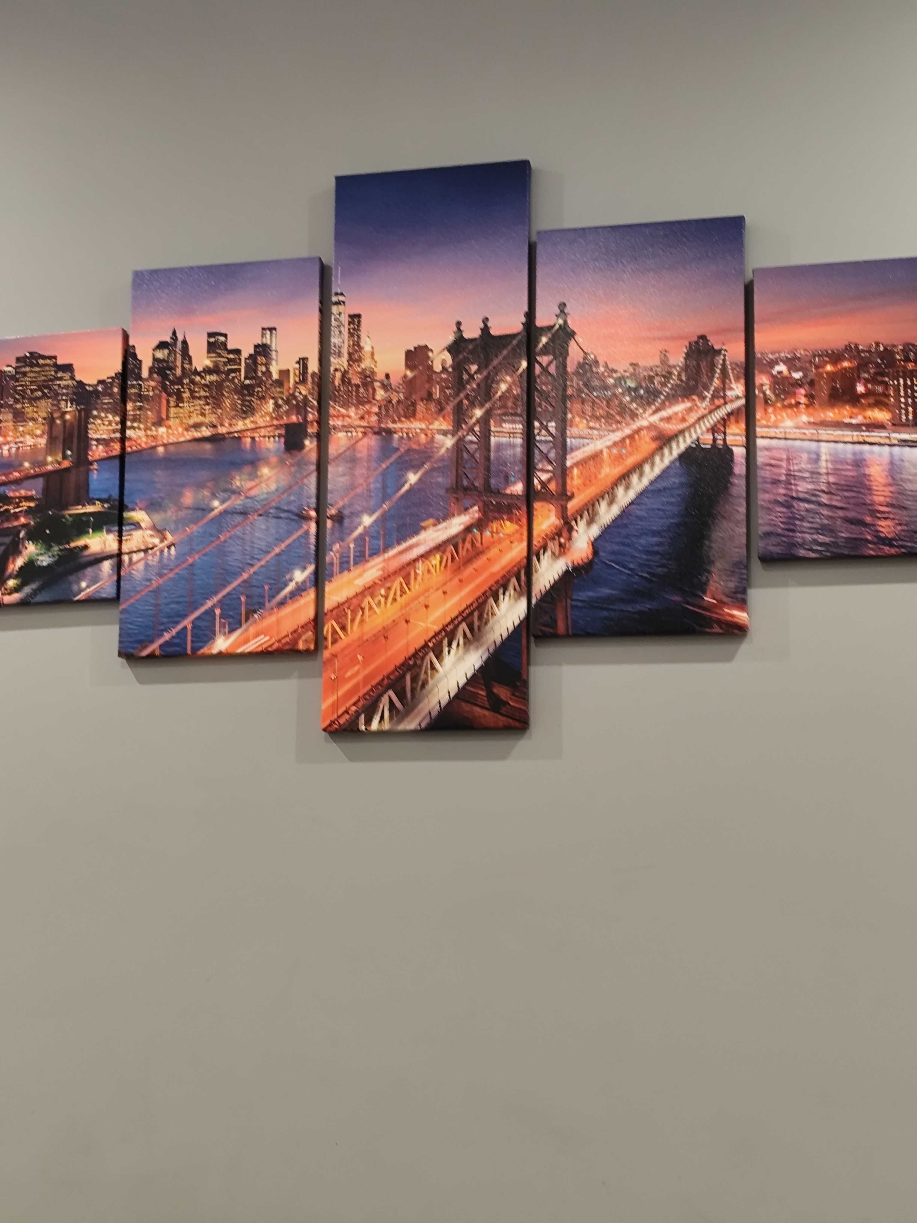 Plakat Obraz nowy jork New York tryptyk 3 częściowy kolor