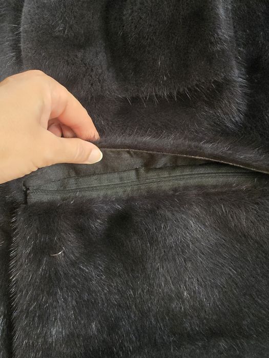 Норкова шуба кольору графіт