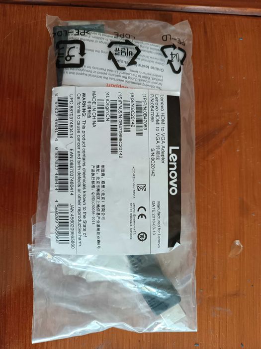 Adaptador VGA/HDMI Lenovo original novo