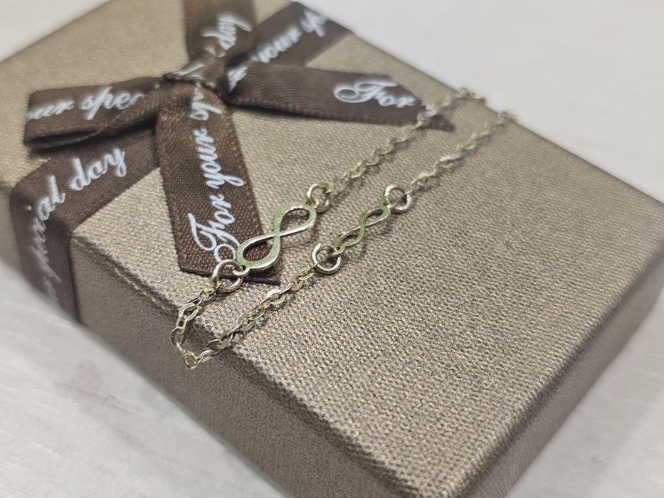 Złota bransoletka krótka NIESKOŃCZONOŚĆ PR 585 15,50 cm