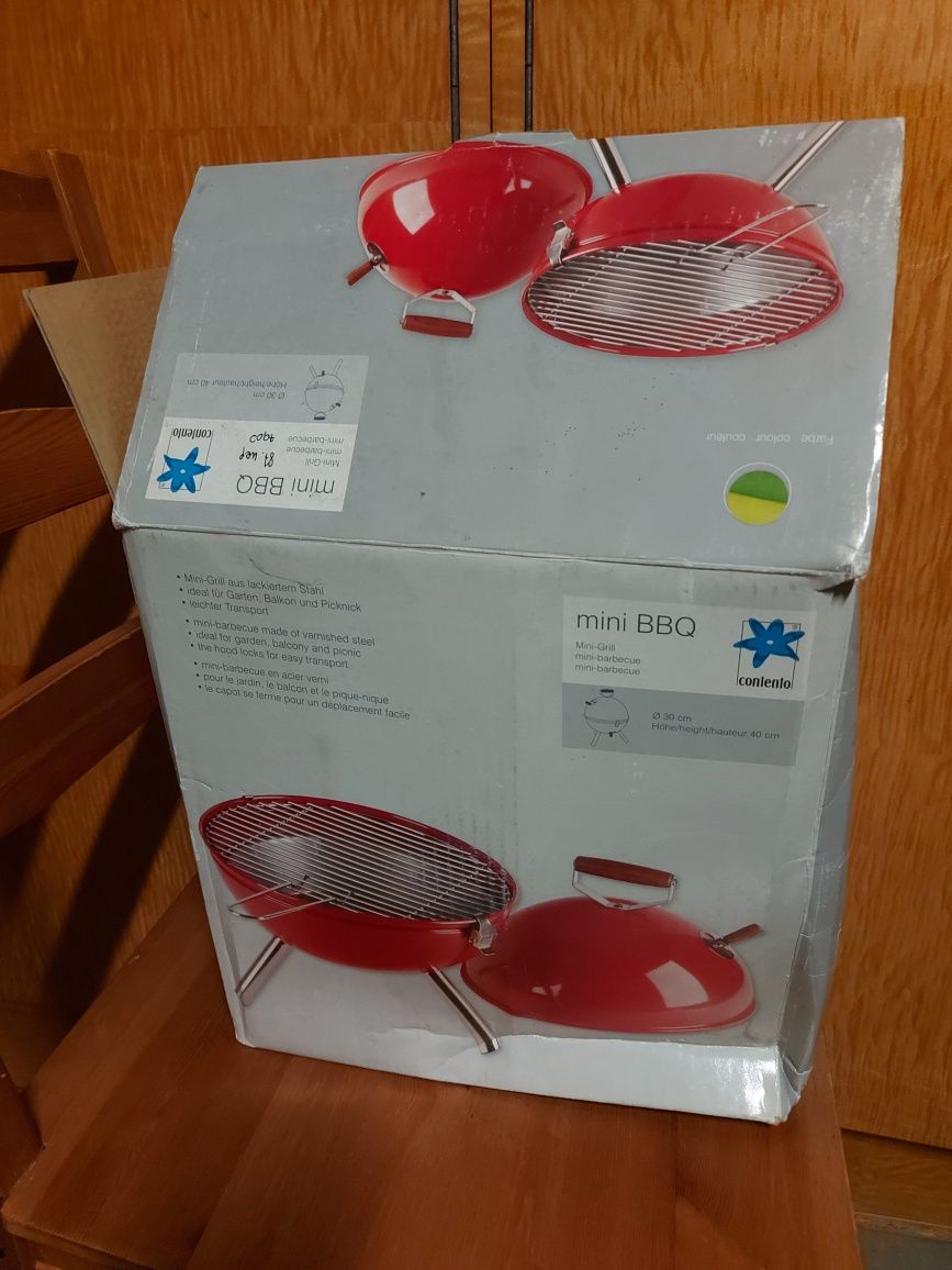 Grill okrągły 30 cm Contento Mini BBQ zielony