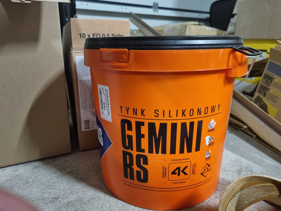 Tynk silokonowy Atlas Gemini RS Biały Baza