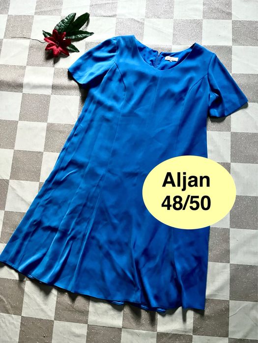 Aljan sukienka długa 48/50 niebieska wesele komunia luksusowa