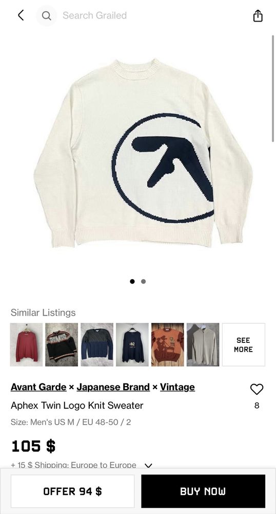 Aphex Twin sweater (opium, y2k, archive)