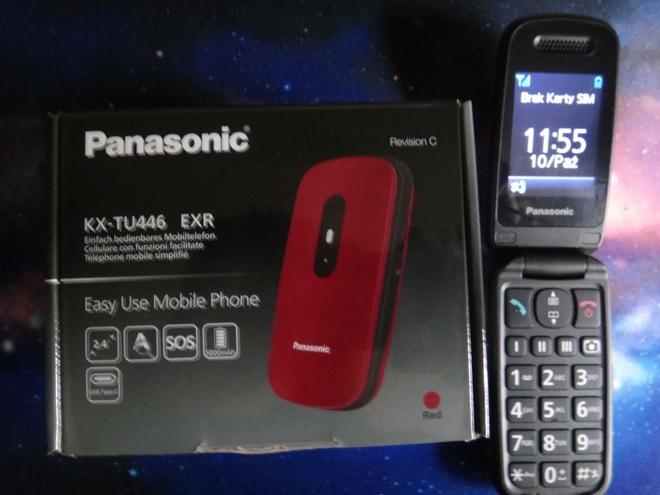 Telefon dla seniora Panasonic KX-TU446EXR Czerwony