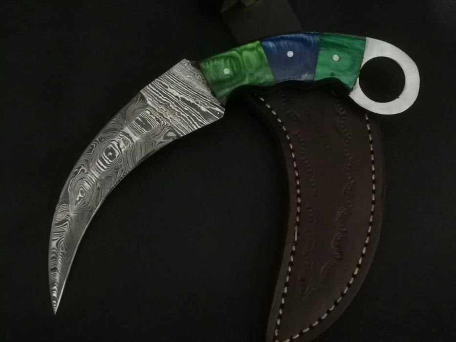 KARAMBIT damast nóż ze stali damasceńskiej wojskowy myśliwski CSGO
