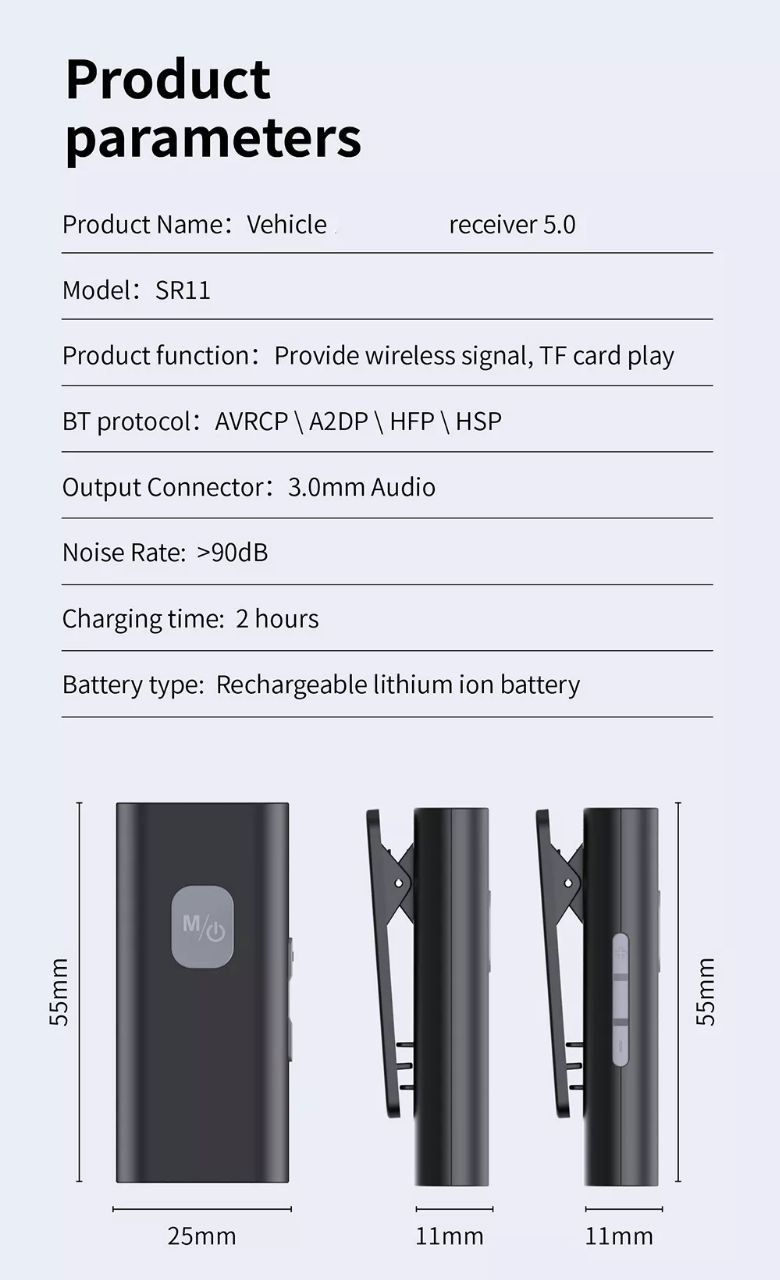 Bluetooth sr11 aux автомагнитола baseus ресивер адаптер