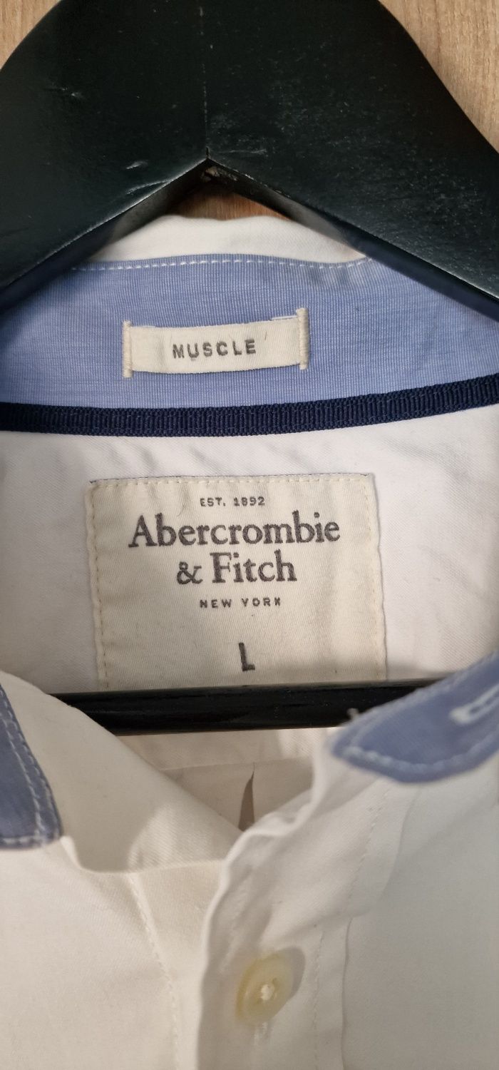 Koszula meska Abercrombie & Fitch Rozmiar L muscle fit biała