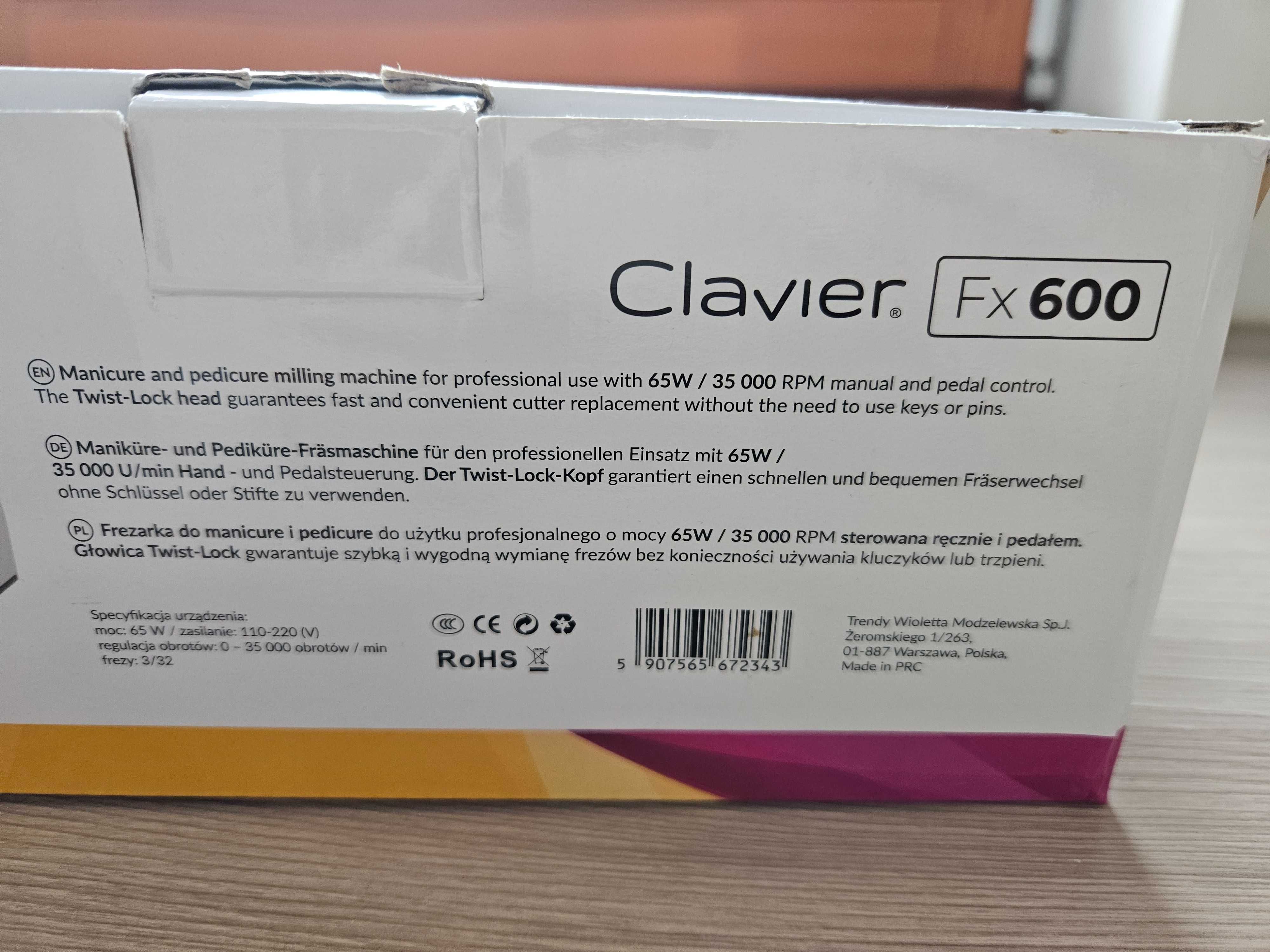 Frezarka do paznokci Clavier W-FX600, kolor złoty róż