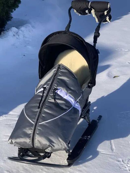 Сани 1 VIP санки з колесами Rasper Delux Prampol 7w1 повний комплект