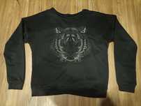 Bluza damska czarna z lwem wyszywanym rozmiar S/M