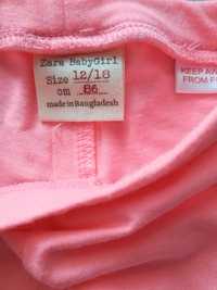 ZARA r.86 leginsy różowe, spodnie 3/4.
