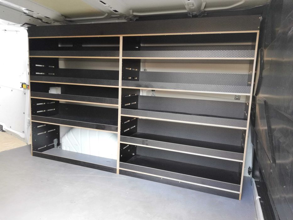 Regały narzędziowe, regały do busa, zabudowa - sklejka