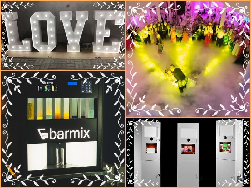 Barmix - automatyczny barman Fotobudka Napis Love Cięzki dym Drink Bar