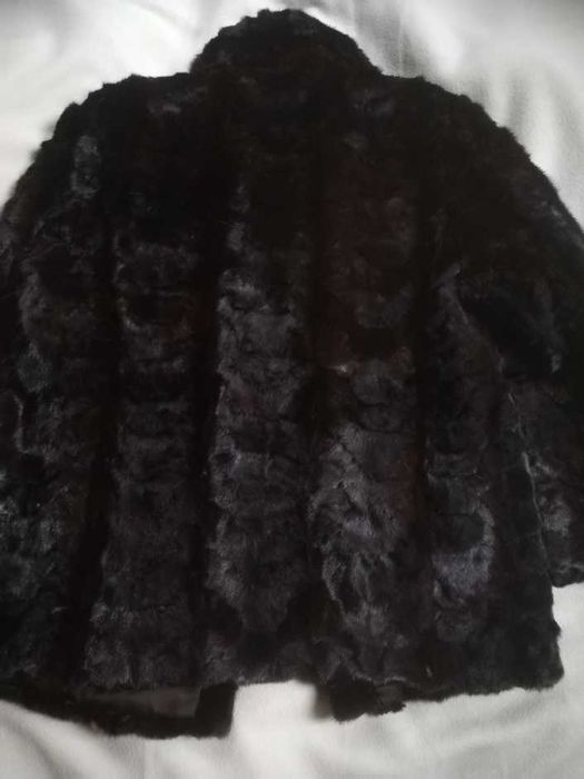 Futro norki ciemny brąz