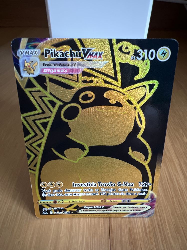 Carta Rara Pokémon- Pikachu Vmax gold and black-NOVO PREÇO