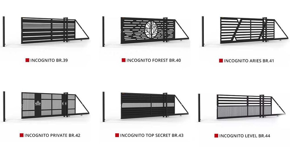 Nowoczesna Przesuwna Brama Wjazdowa Furtka NA WYMIAR INCOGNITO BR.10