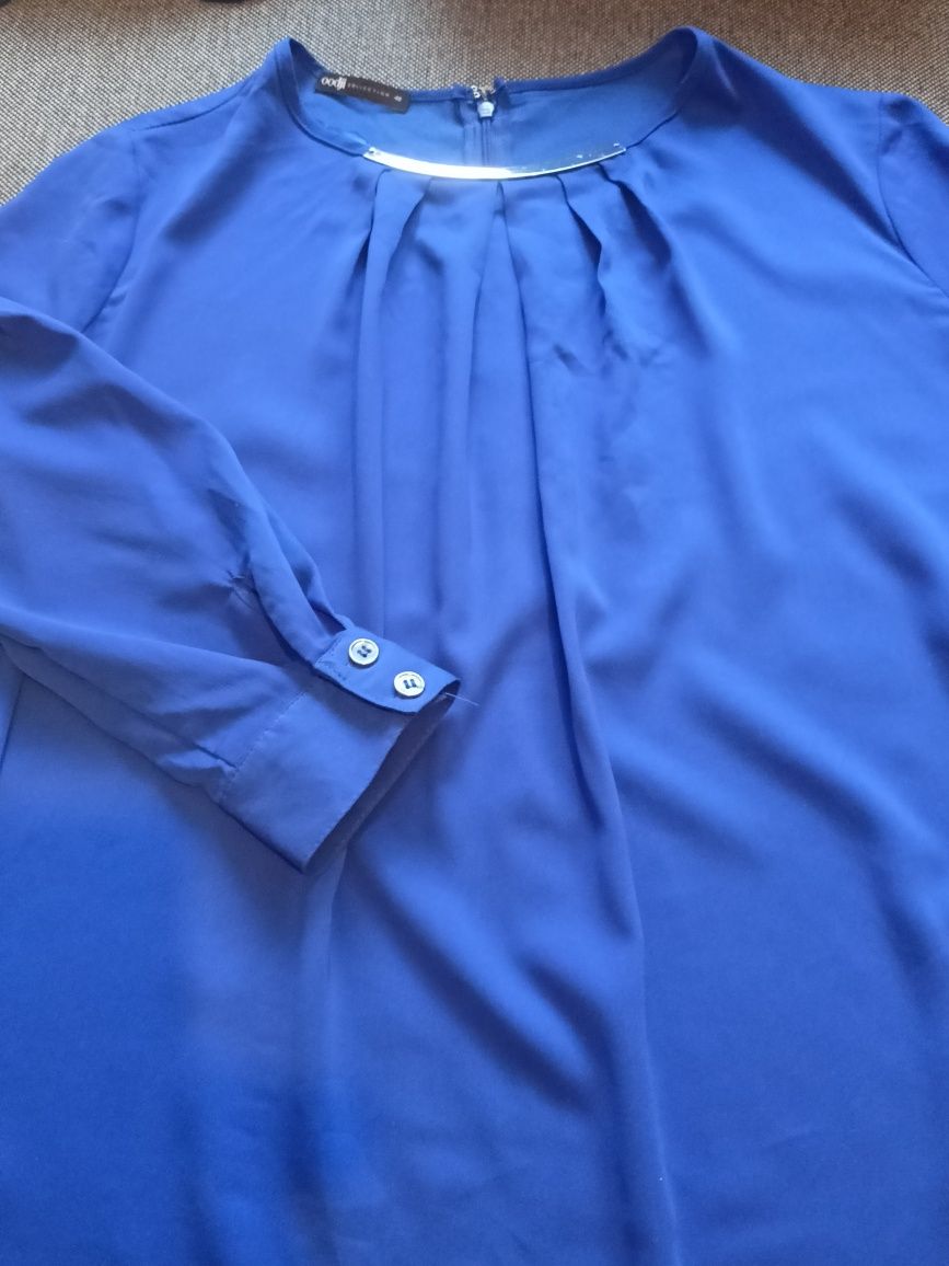 Bluzka elegancka chabrowa Oodji
