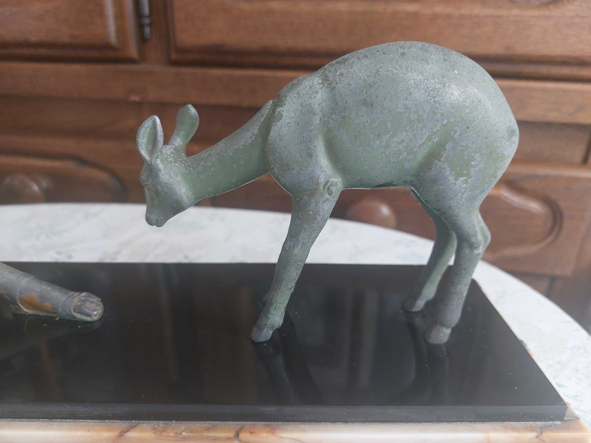 Art deko rzeźba kominkowa,  marmur