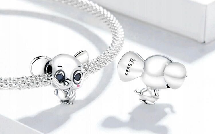 charms do pandora srebro s925 słoń słonik dziecko luck
